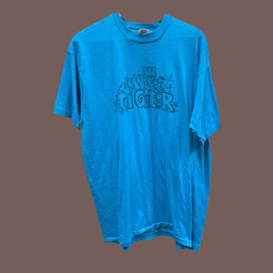 Fruit of the Loom Tiger Tee | Blue Graphic | Size XL | Vintage